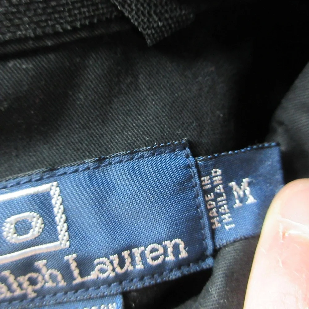 Polo Ralph Lauren Jacket Mens M Black Canvas Button Front Tin Oil Chore Coat‎